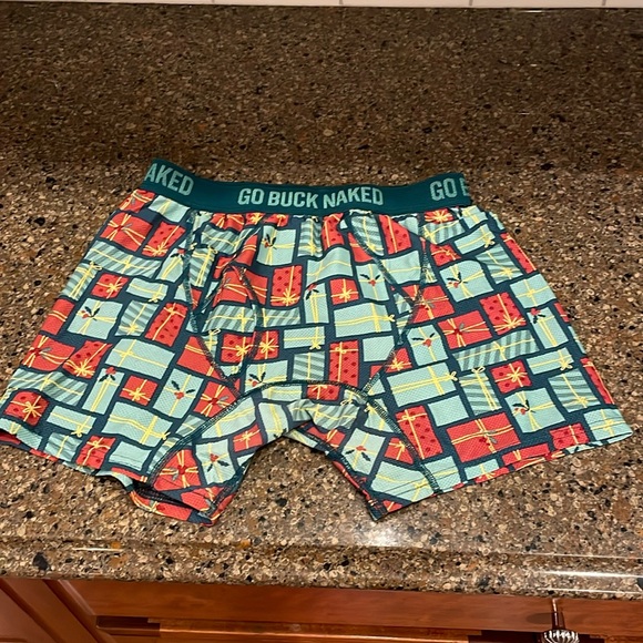 Duluth Trading Co. Men's Buck Naked Christmas Pattern Boxer Briefs Size M - Picture 1 of 6